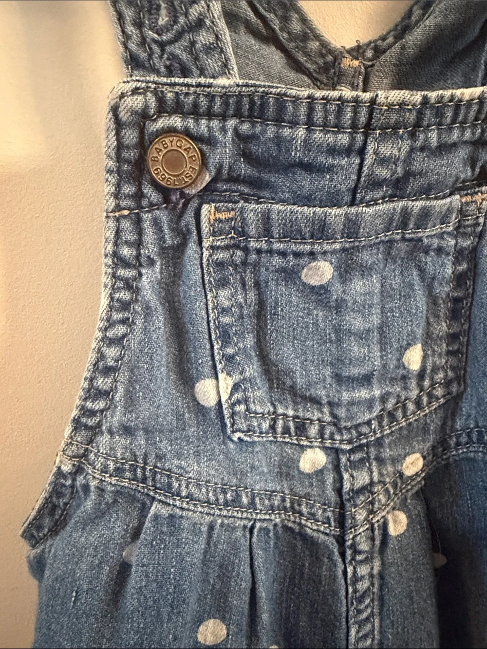 Baby Gap Polka Dot Denim Overalls - Blue